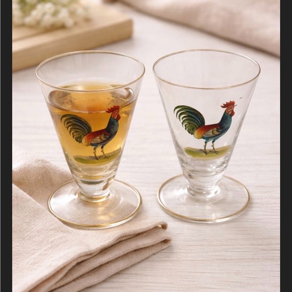 Other - Rooster Design Glass Tumblers - Set of 2